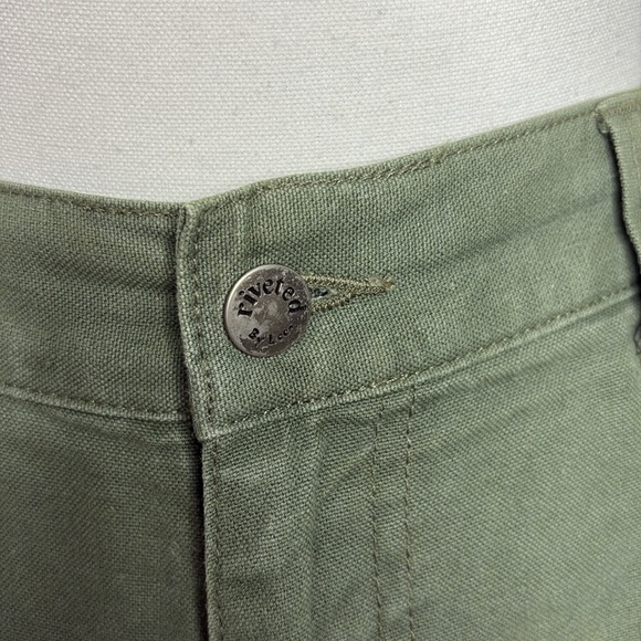 Riveted by Lee Vintage Hi Rise Green Cargo Utility Shorts. 12P Y2K - Picture 4 of 14